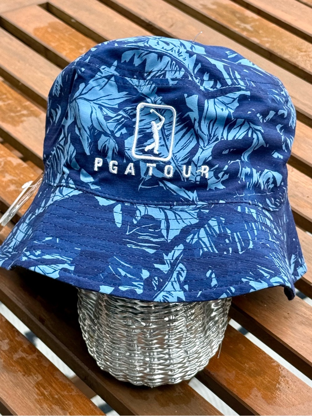 PGA Tour Golf Bucket Hat Navy/Blue design - 2 in 1 Reversible - UPF50 NWT
